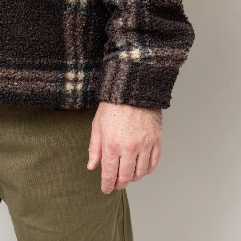 Foret Cabin Zip Fleece Brown Check-9
