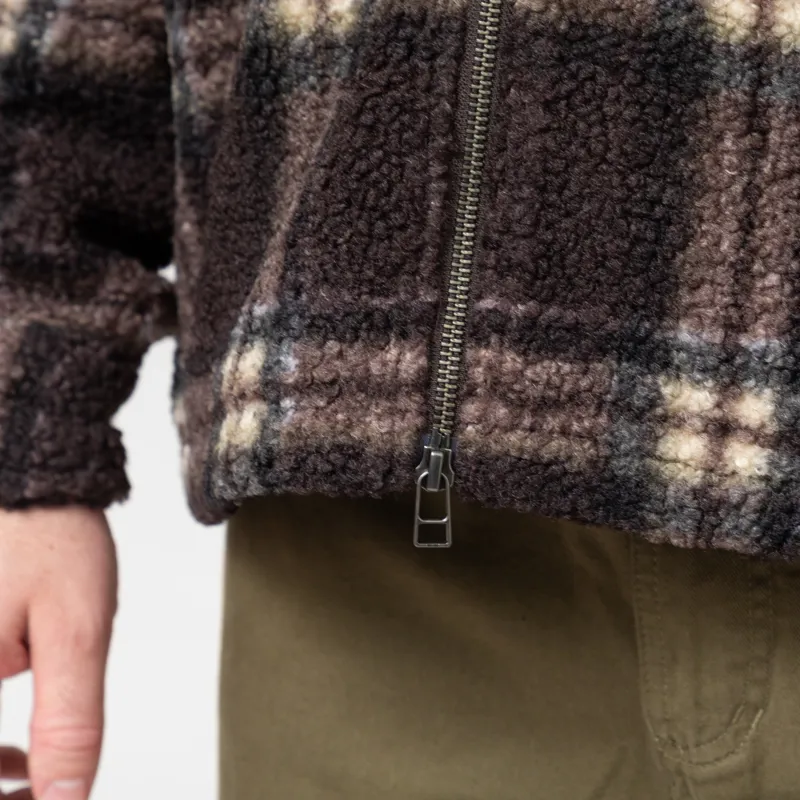 Foret Cabin Zip Fleece Brown Check-8