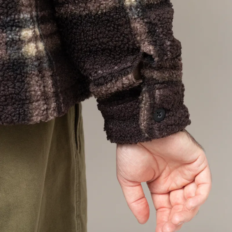 Foret Cabin Zip Fleece Brown Check-10