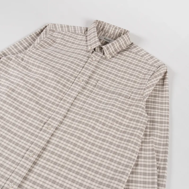 Foret Creek Heavy Flannel Check Shirt Khaki-2