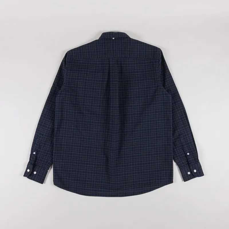 Foret Creek Heavy Flannel Check Shirt Navy-1