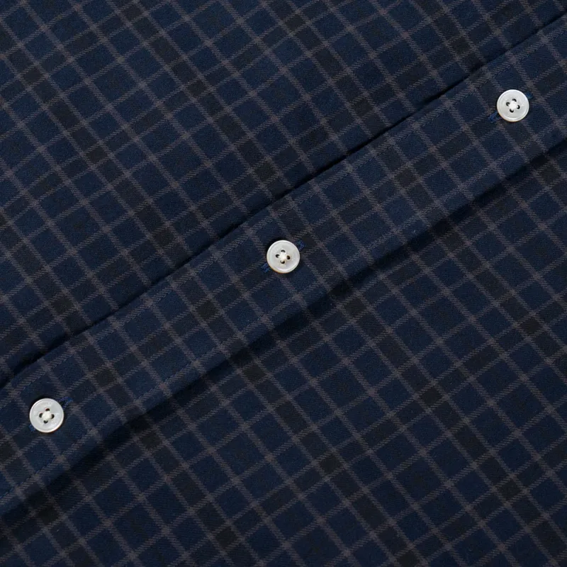 Foret Creek Heavy Flannel Check Shirt Navy-5