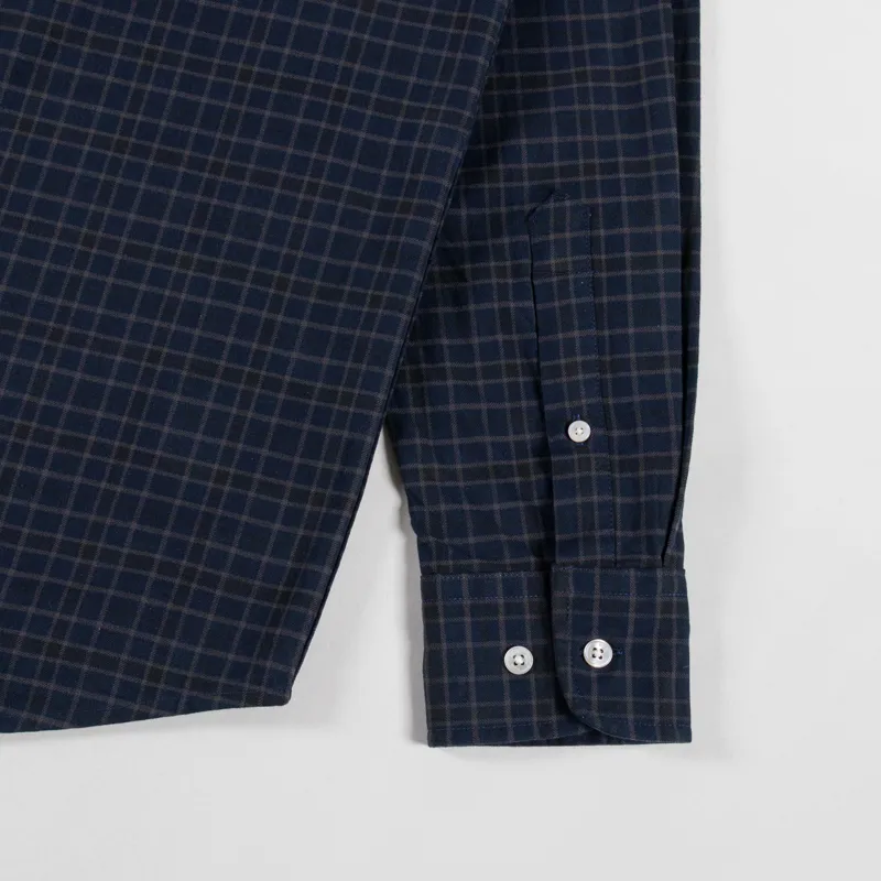 Foret Creek Heavy Flannel Check Shirt Navy-8