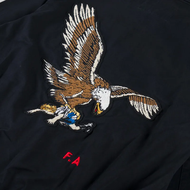 Fucking Awesome Washed Harrington Jacket Black-6