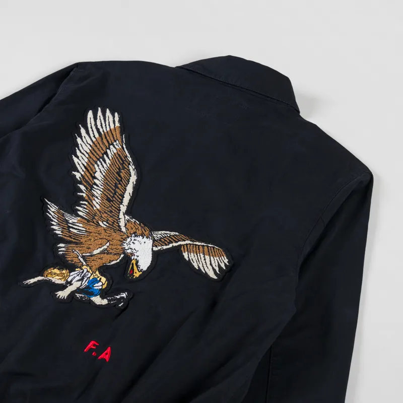 Fucking Awesome Washed Harrington Jacket Black-3