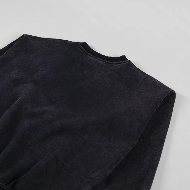 Fucking Awesome Little Stamp Snow Wash Sweatshirt Black-3