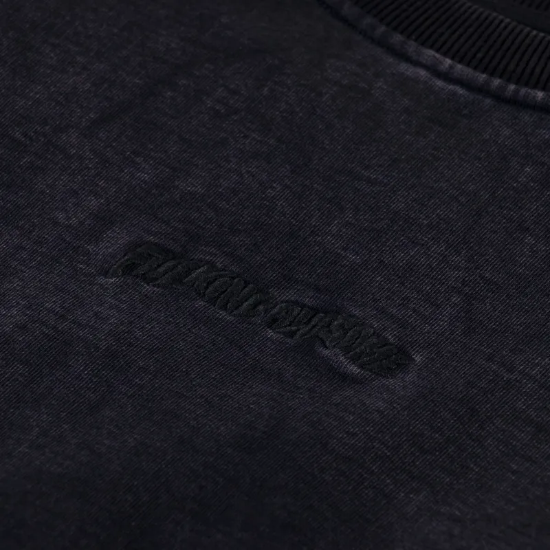 Fucking Awesome Little Stamp Snow Wash Sweatshirt Black-4