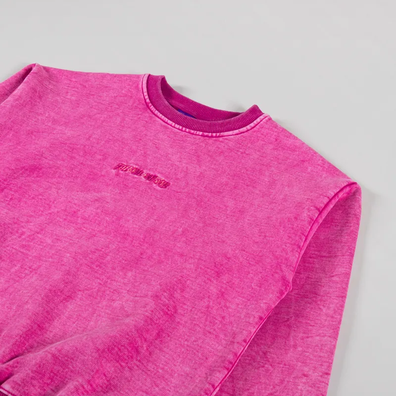 Fucking Awesome Little Stamp Snow Wash Sweatshirt Magenta-2