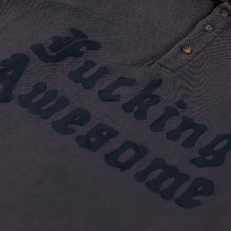 Fucking Awesome Blackletter Rugby Shirt Dark Grey-5