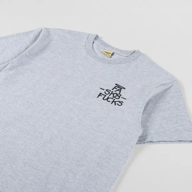 Fucking Awesome SK8 Fucks T Shirt Heather Grey-3