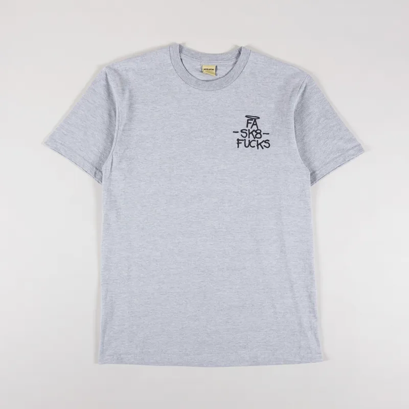 Fucking Awesome SK8 Fucks T Shirt Heather Grey-1