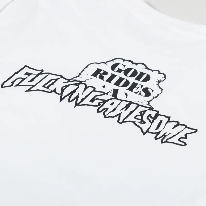 Fucking Awesome God Rides T Shirt White-4