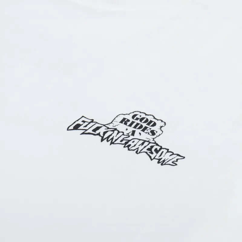 Fucking Awesome God Rides T Shirt White-5
