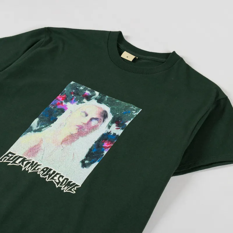Fucking Awesome Painterly T Shirt Forest Green-1