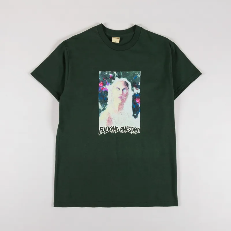 Fucking Awesome Painterly T Shirt Forest Green