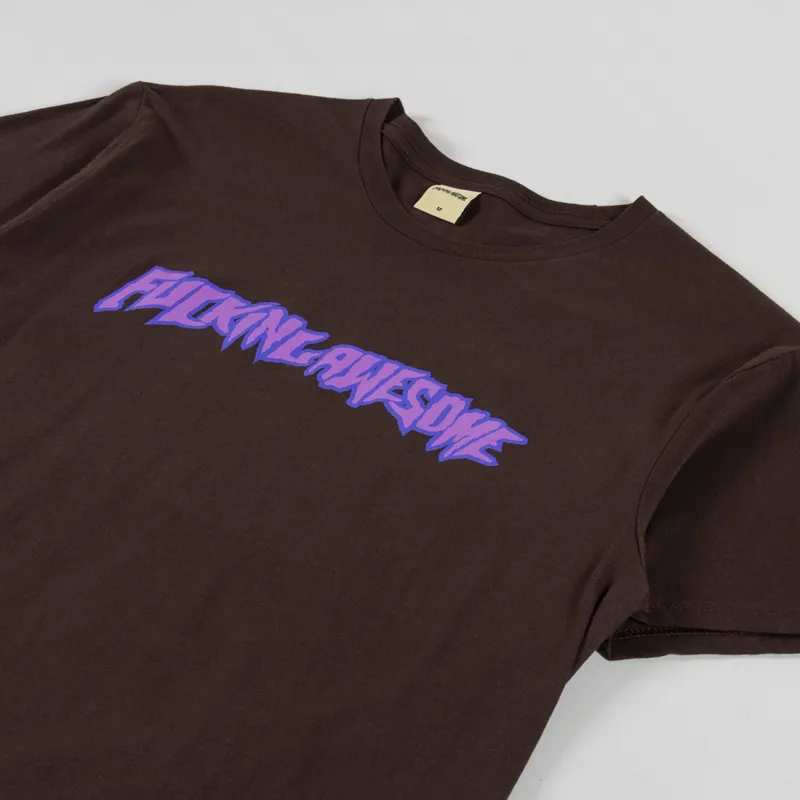 Fucking Awesome Stamp Logo T Shirt Brown-1