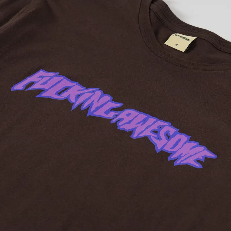 Fucking Awesome Stamp Logo T Shirt Brown-2