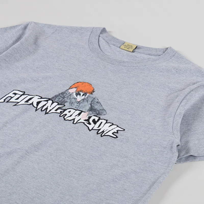 Fucking Awesome Aidan Painting Stamp Logo T Shirt Heather Grey-1