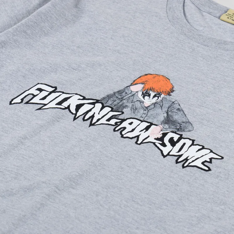 Fucking Awesome Aidan Painting Stamp Logo T Shirt Heather Grey-2