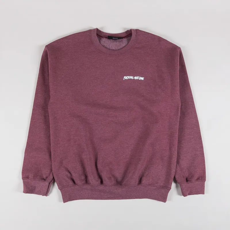 Fucking Awesome Believe Crewneck Maroon Heather-1