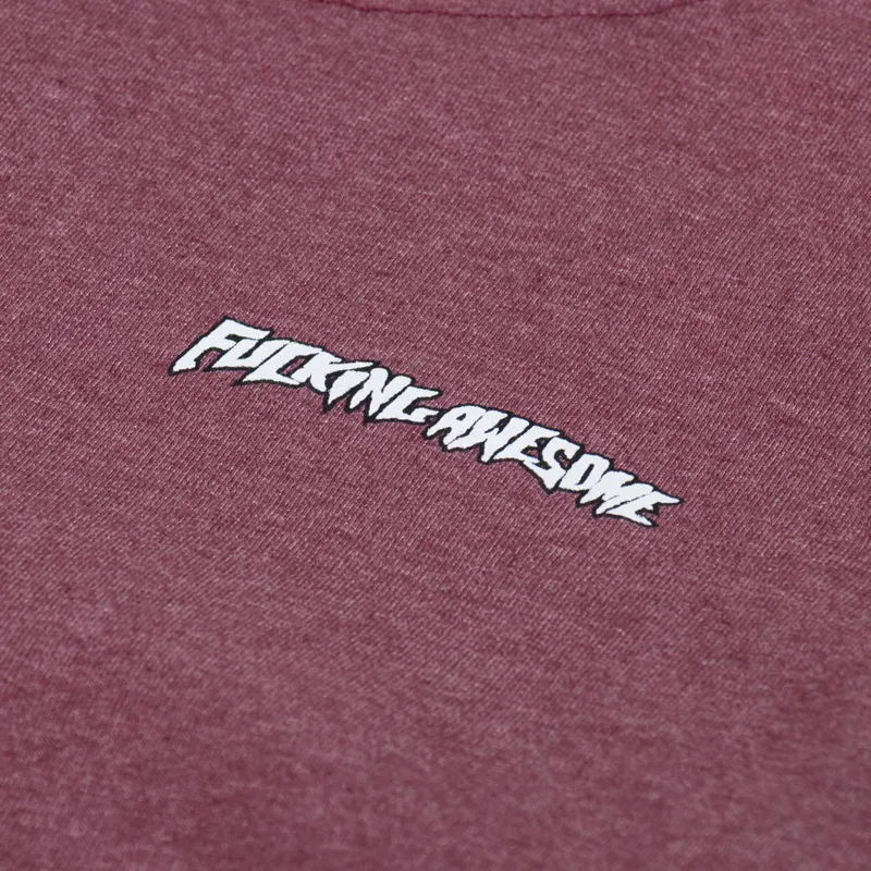 【FUCKING AWESOME】 BELIEVE CREWNECK MAROON HEATHER Fucking Awesome Mens Believe Logo Crewneck Sweat Maroon Heather