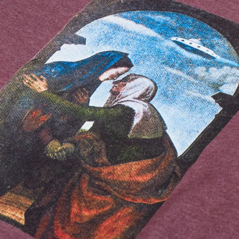 Fucking Awesome Believe Crewneck Maroon Heather-4