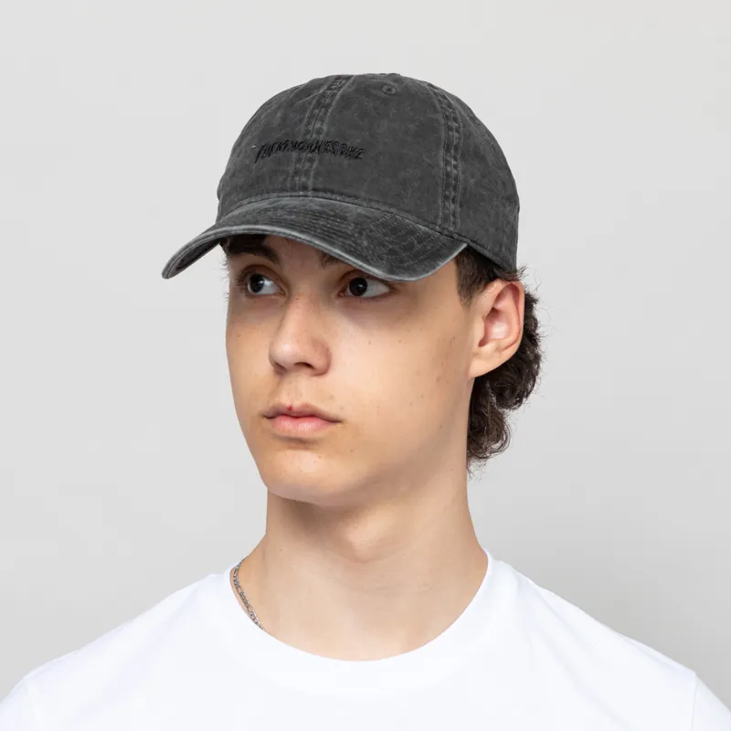 Fucking Awesome Mens 6 Panel Tonal Little Stamp Logo Hat Black