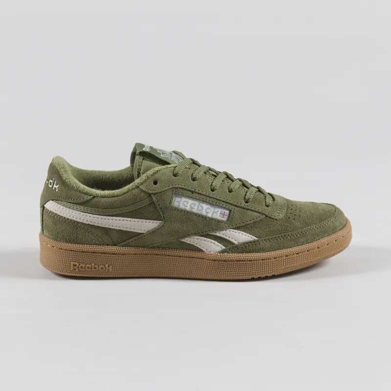 Reebok Club C Revenge Vintage Shoes Gritty Green Alabaster Gum-2