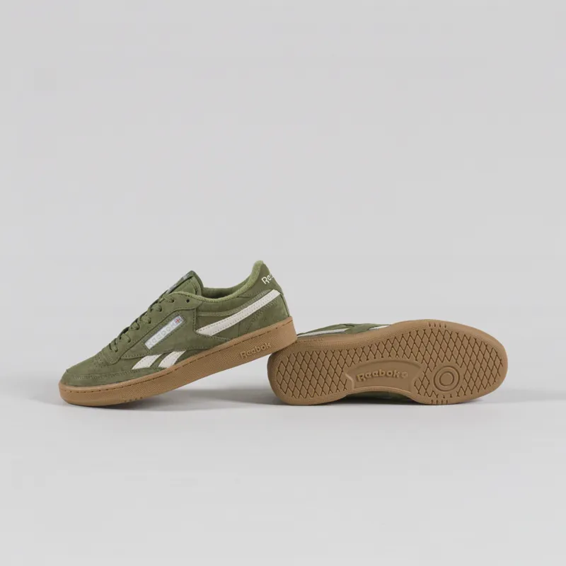 Reebok Club C Revenge Vintage Shoes Gritty Green Alabaster Gum-3