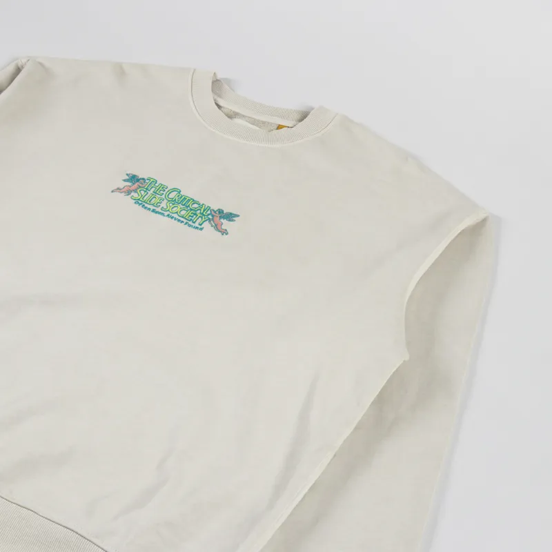 The Critical Slide Society Mellow Crew Sweatshirt Ecru-3