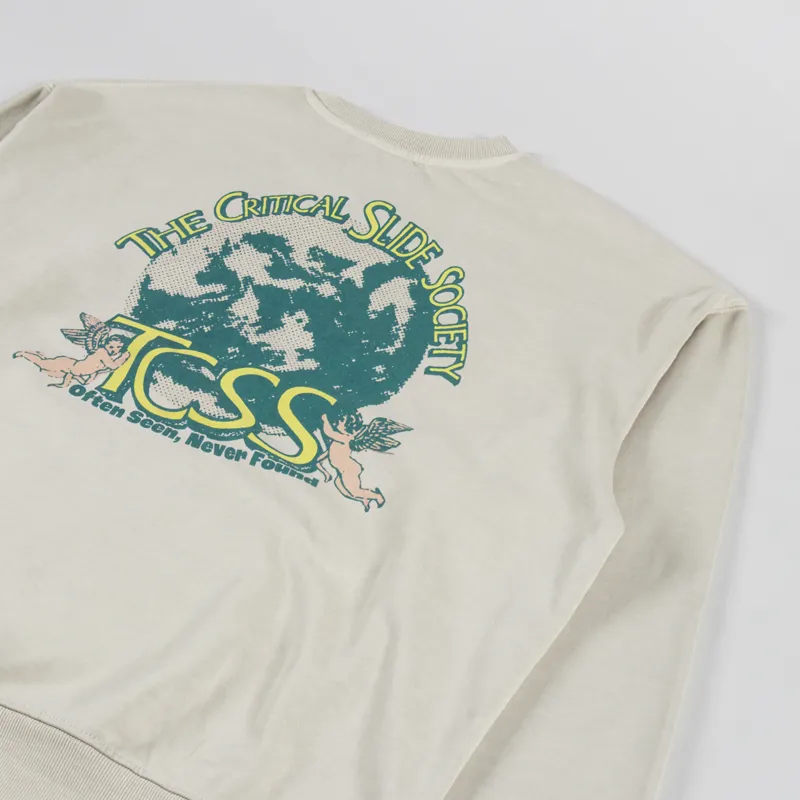 The Critical Slide Society Mellow Crew Sweatshirt Ecru-2