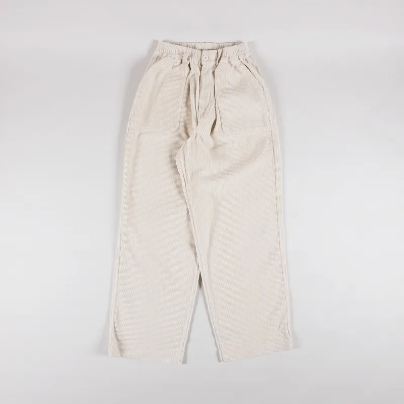 Kappy Design One Tuck Fatigue Corduroy Pants Cream-1