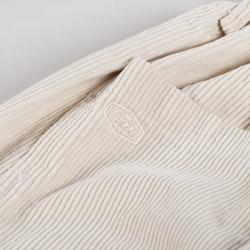 Kappy Design One Tuck Fatigue Corduroy Pants Cream-7