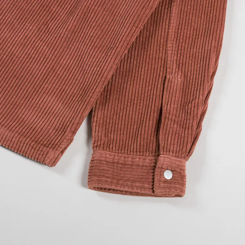 Folk Patch Overshirt Dark Rust Heavy Cord-8