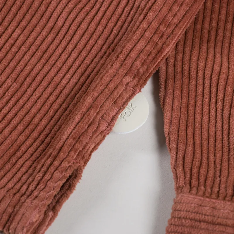 Folk Patch Overshirt Dark Rust Heavy Cord-6