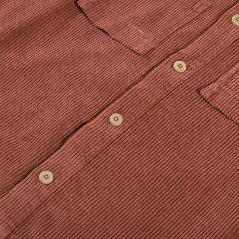 Folk Patch Overshirt Dark Rust Heavy Cord-5