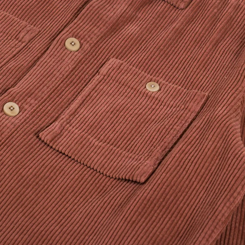 Folk Patch Overshirt Dark Rust Heavy Cord-7