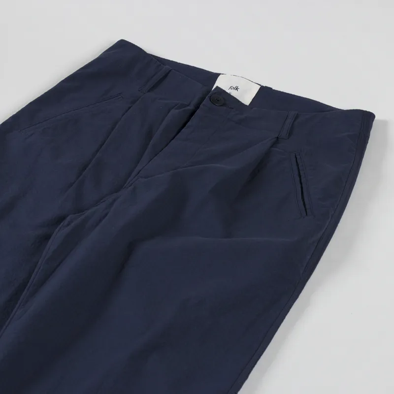 Folk Assembly Pant Navy Seersucker-6