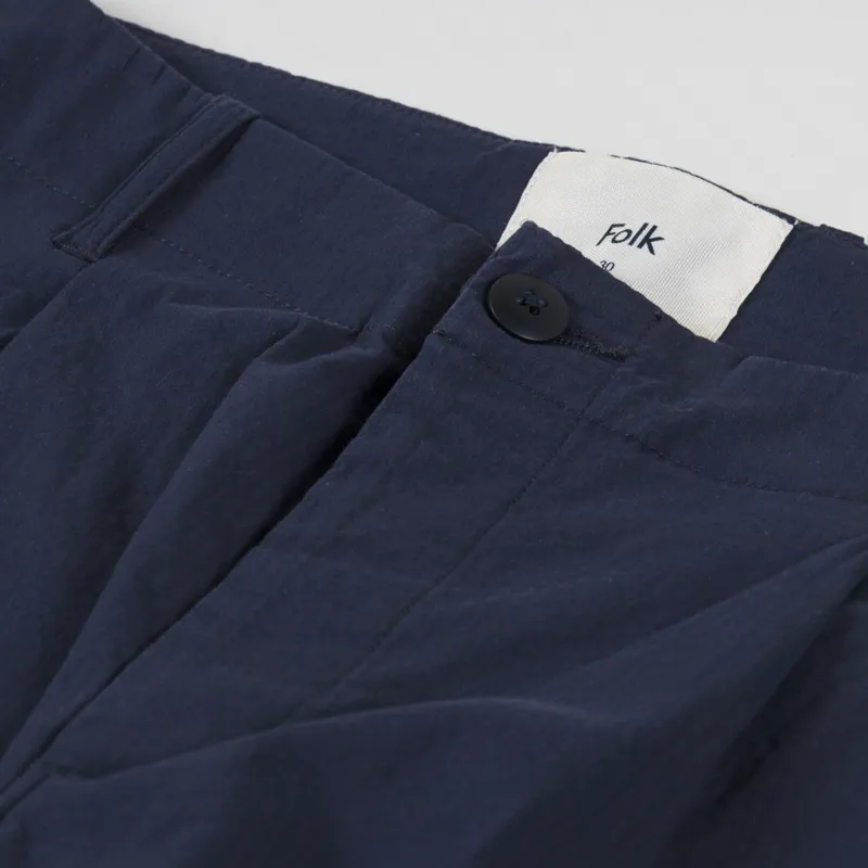 Folk Assembly Pant Navy Seersucker-8
