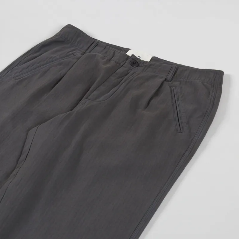 Folk Assembly Pant Soft Black Herringbone-4