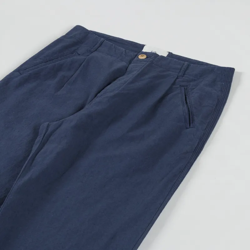 Folk Assembly Pant Soft Navy Cotton Linen-6