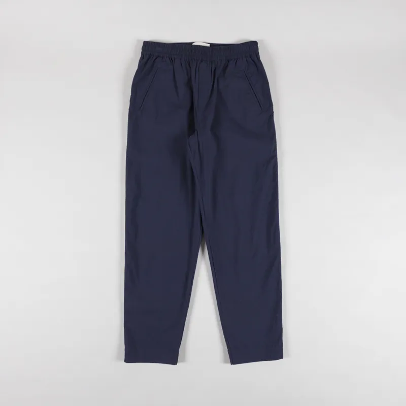 Folk Drawcord Assembly Pant Navy Seersucker-1