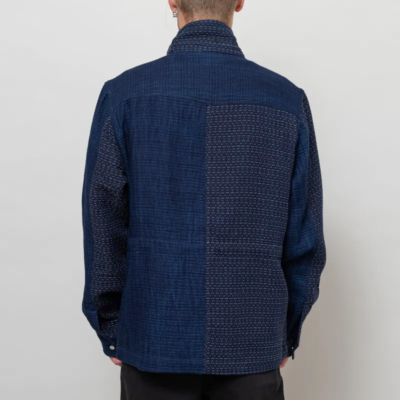 Folk Assembly Jacket Indigo Waffle Patchwork-3