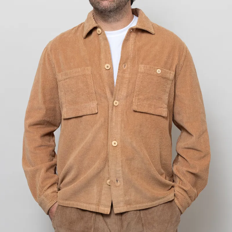 Folk Patch Overshirt Mink Chunky Cord-1