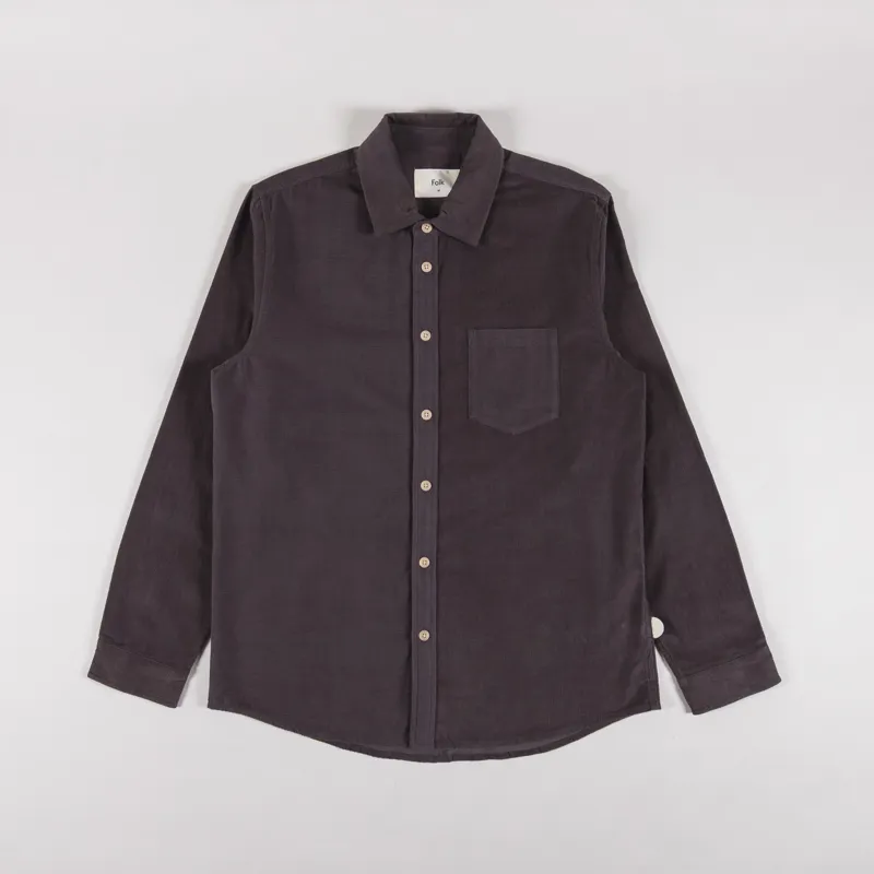 Folk Direction Babycord Shirt Black Grape