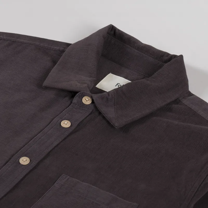 Folk Direction Babycord Shirt Black Grape-2