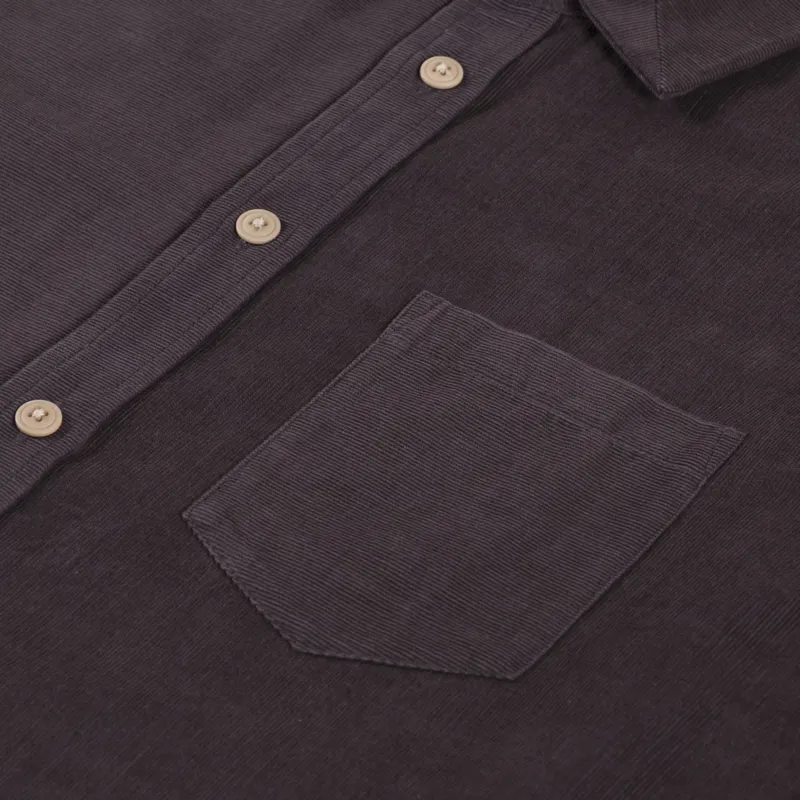 Folk Direction Babycord Shirt Black Grape-4