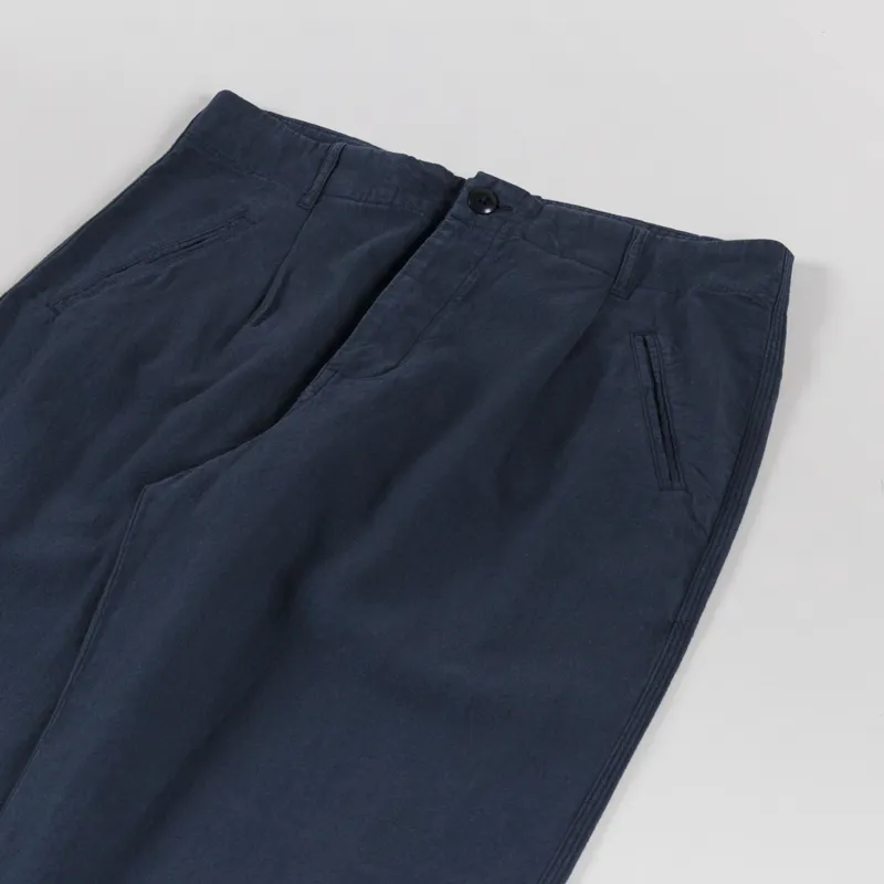 Folk Assembly Pant Dark Navy Cotton Linen-3