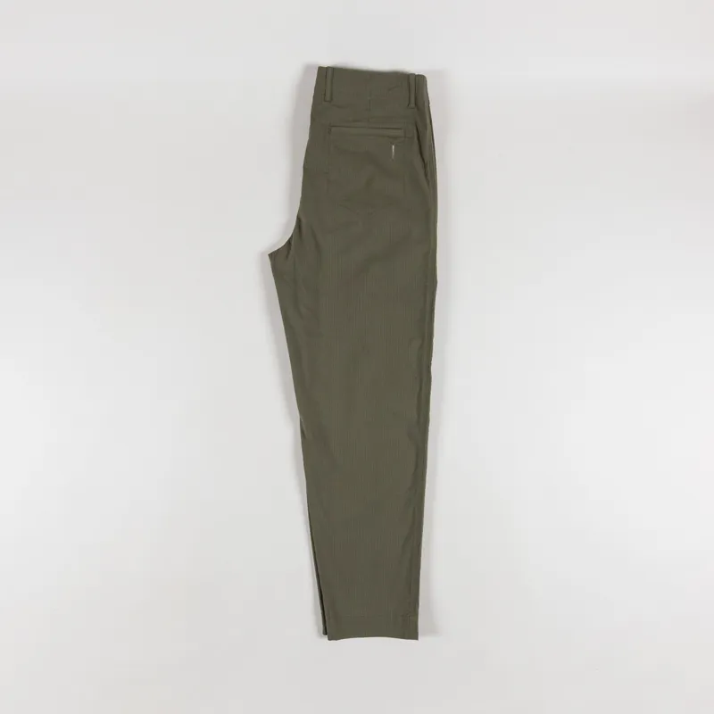 Folk Assembly Pant Dark Olive Seersucker-2