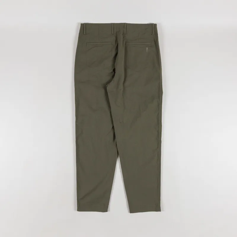 Folk Assembly Pant Dark Olive Seersucker-1